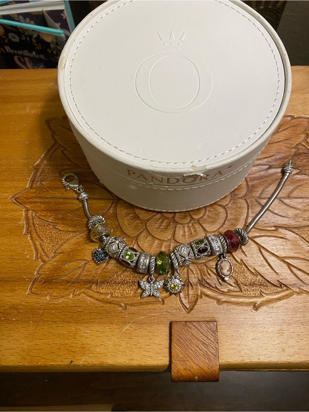 Judith Ripka Sterling Charm Bracelet with CZs , Cameo and gems